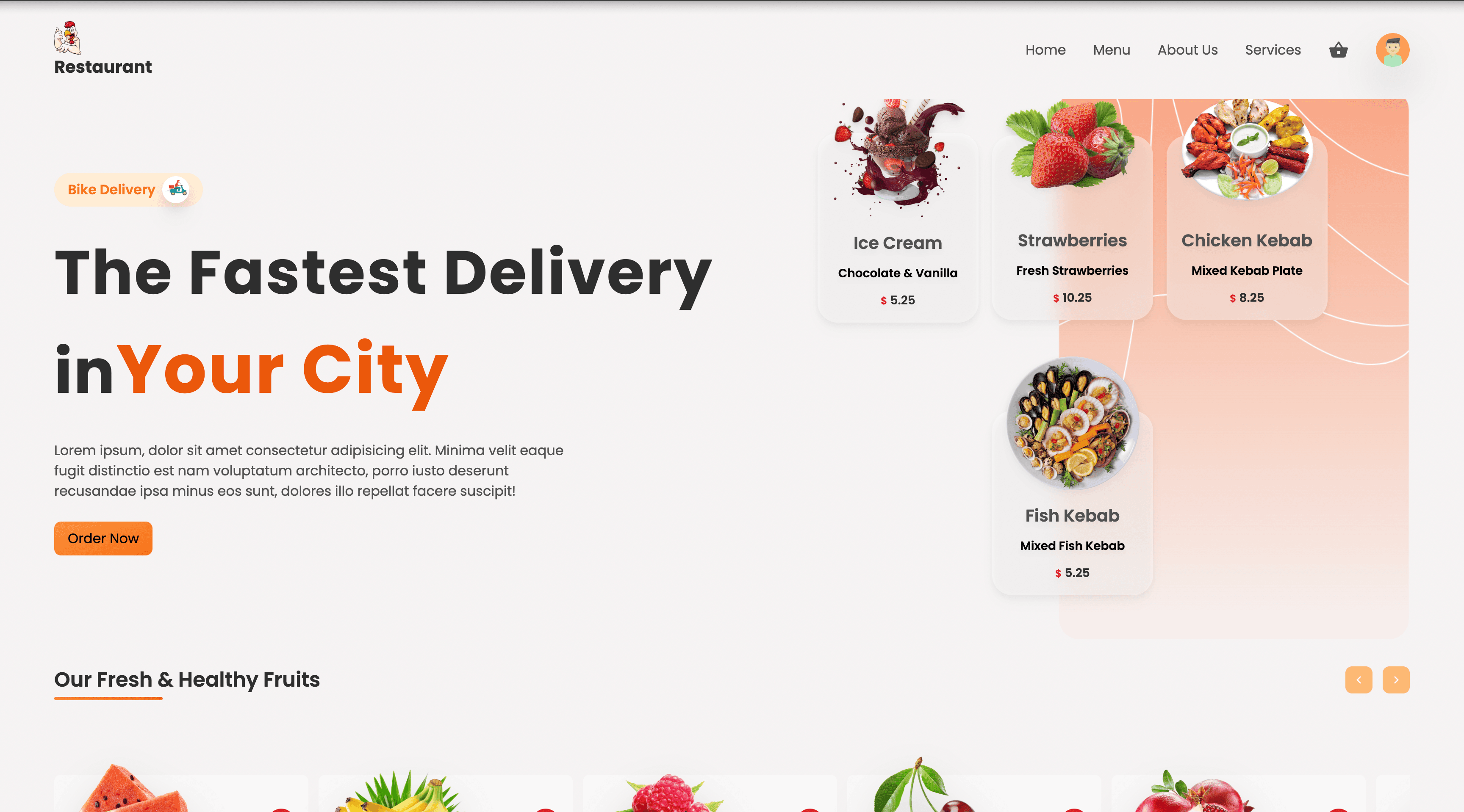 Food Restaurant App Template preview